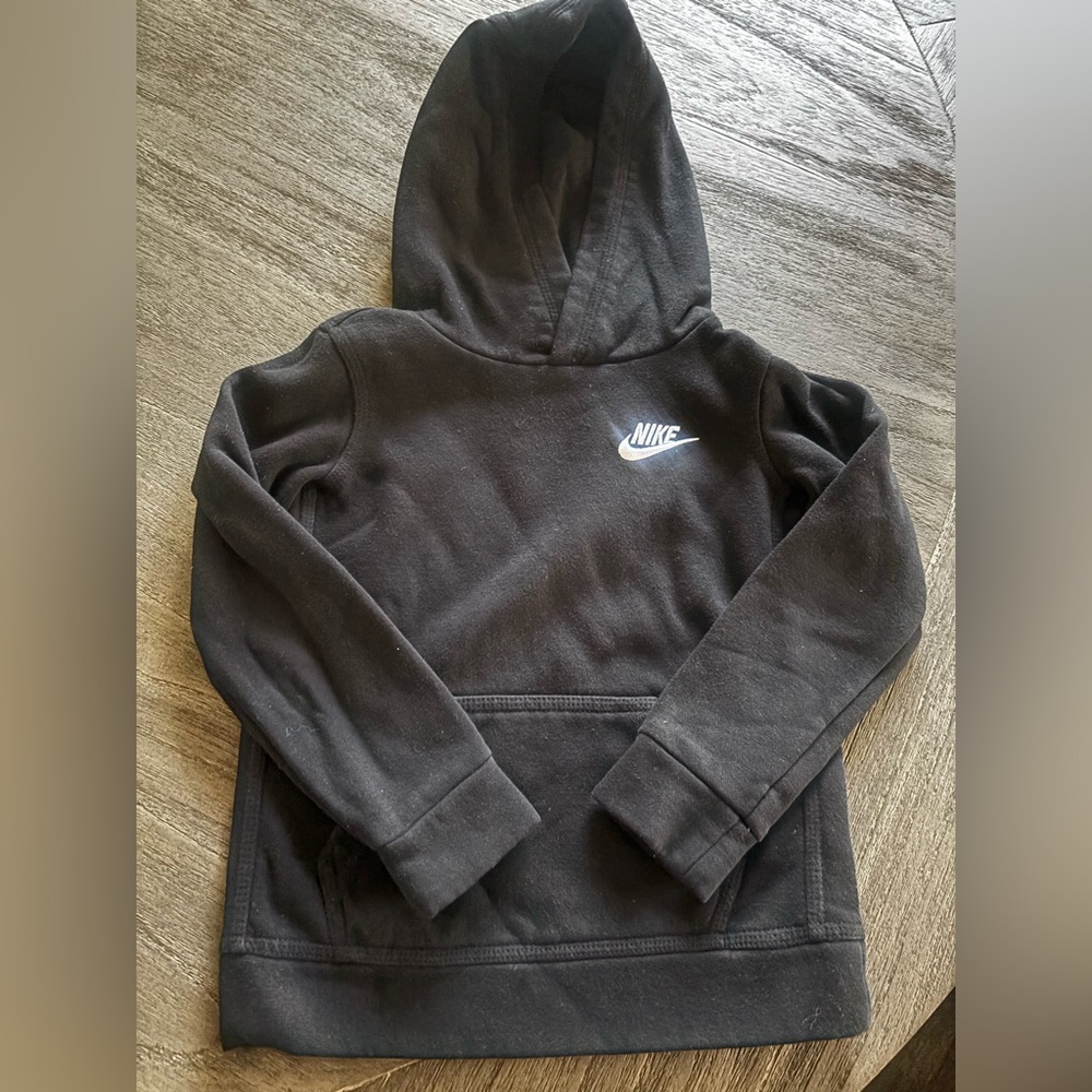 Nike black Hoodie with White Logo toddler 3-4 year old